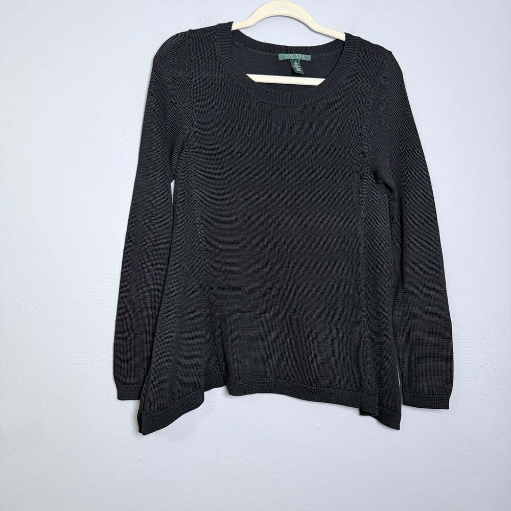 Lauren Ralph Lauren Sweater Size S Black Cotton Viscose Peplum